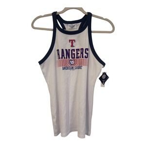 Texas Rangers MLB Ribbed Tank Top White Navy XL NWT Soft As A Grape